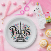 City of Lights: Bold Paris Typography Art Papieren Bordje (Feest)