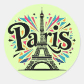 City of Lights: Bold Paris Typography Art Ronde Sticker (Voorkant)