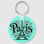 City of Lights: Bold Paris Typography Art Sleutelhanger (Voorkant)