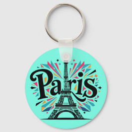 City of Lights: Bold Paris Typography Art Sleutelhanger