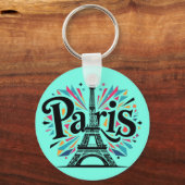 City of Lights: Bold Paris Typography Art Sleutelhanger (Voorkant)