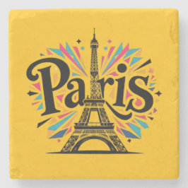 City of Lights: Bold Paris Typography Art Stenen Onderzetter