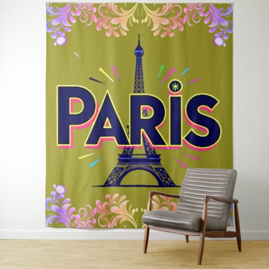 City of Lights: Bold Paris Typography Art Wandkleed (In situ)