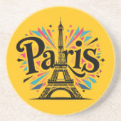 City of Lights: Bold Paris Typography Art Zandsteen Onderzetter (Voorkant)
