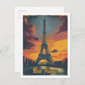 City of Lights Parijs, Frankrijk Briefkaart (Voorkant / Achterkant)
