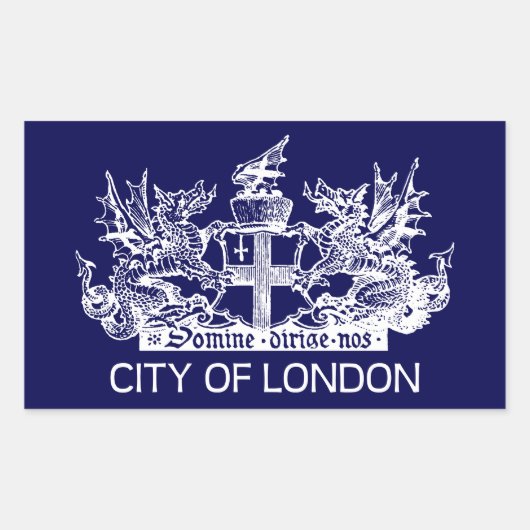City of London, , Coat of Arms, Engeland Rechthoekige Sticker (Voorkant)