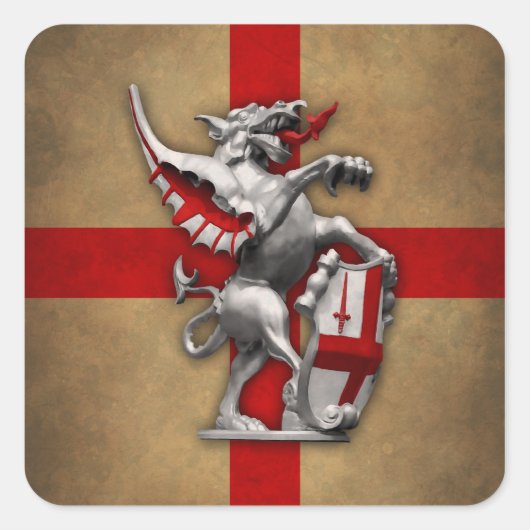 City of London Dragon Square sticker (Voorkant)