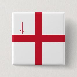 City of London (England) (UK Capital City) Vierkante Button 5,1 Cm