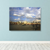 City of London in de jaren negentig Canvas Afdruk (Insitu (Houten vloer))