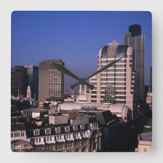 City of London Skyline Vierkante Klok (Voorkant)