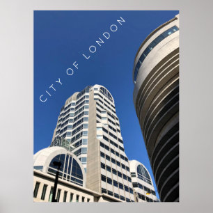 City of London   Skyscrapers in the blue sky photo Poster