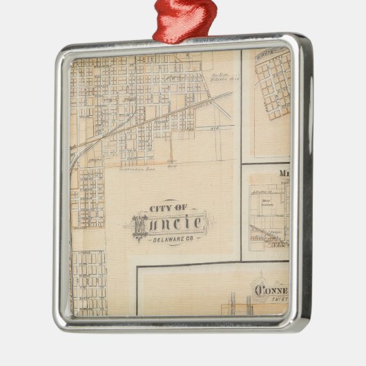 City of Muncie, Delaware Co met Yorktown Metalen Ornament (Links)