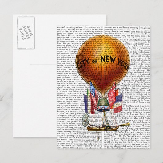 City of New York Hot Air Balloon Briefkaart (Voorkant / Achterkant)