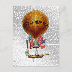 City of New York Hot Air Balloon Briefkaart