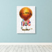 City of New York Hot Air Balloon Canvas Afdruk (Insitu (Houten vloer))