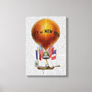 City of New York Hot Air Balloon Canvas Afdruk