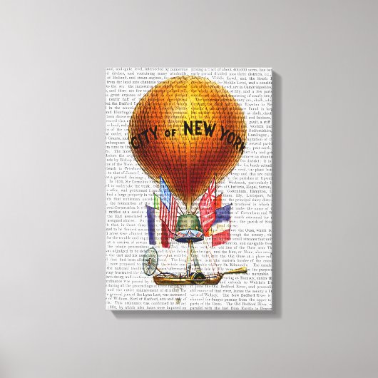 City of New York Hot Air Balloon Canvas Afdruk (Voorkant)