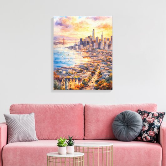 City of San Francisco Canvas Afdruk (Insitu (Woonkamer))