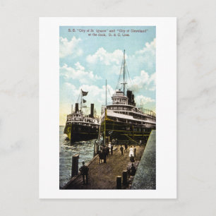 City of St. Ignace & City of Cleveland, D&C Line Briefkaart