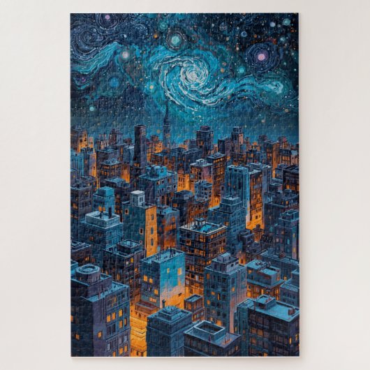 City of Stars & Light – Urban Dreamscape Night Legpuzzel (Verticaal)