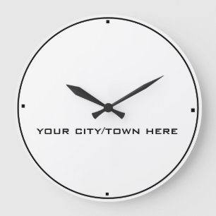 City of Town World Time Zone Black en White Grote Klok