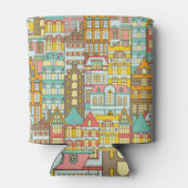 City Panorama schets: huizen naadloos. Blikjeskoeler (Achterkant)