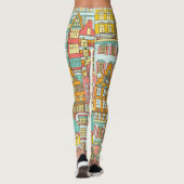 City Panorama schets: huizen naadloos. Leggings (Achterkant)