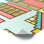 City Panorama schets: huizen naadloos. Poster (Hoek)