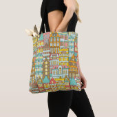 City Panorama schets: huizen naadloos. Tote Bag (Dichtbij)