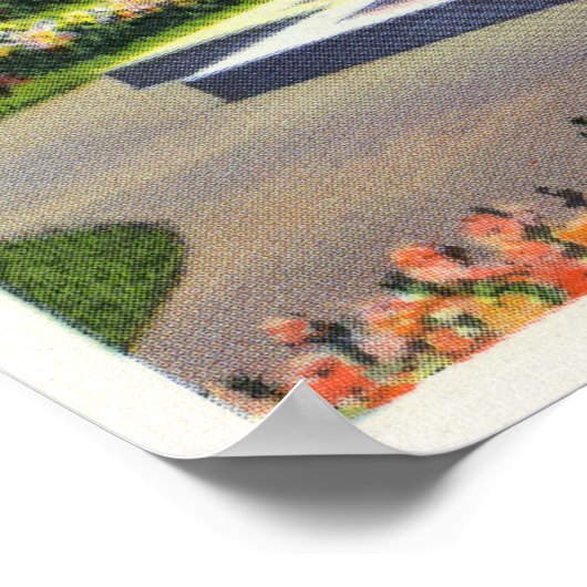 City Park Italiaans Roos Garden Uitzicht Poster (Hoek)