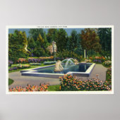 City Park Italiaans Roos Garden Uitzicht Poster (Voorkant)