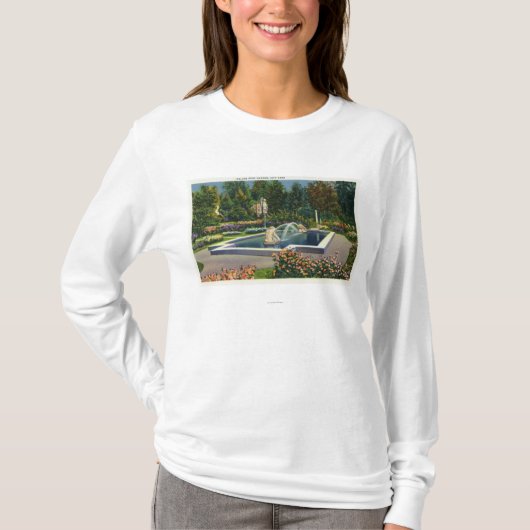 City Park Italiaans Roos Garden Uitzicht T-shirt (Voorkant)