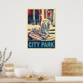 City Park Lion Poster (Keuken)