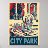 City Park Lion Poster (Voorkant)