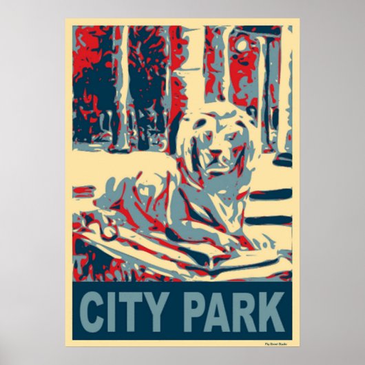 City Park Lion Poster (Voorkant)