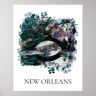 *~* City Park New Orleans Bridge Art Painting Poster