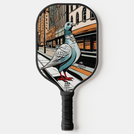 City Pigeon Gepersonaliseerde Pickleball Paddle (Voorkant)