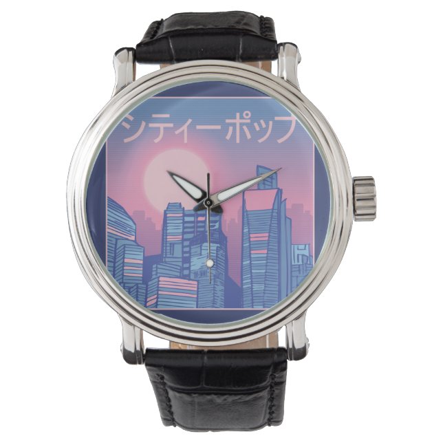 City pop Japanse muziek Horloge (Voorkant)