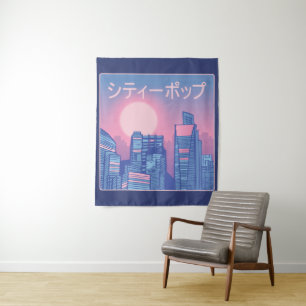 City pop Japanse muziek Wandkleed