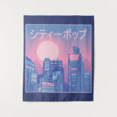 City pop Japanse muziek Wandkleed (Voorkant)