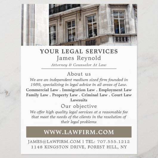 City Portrait, Legal Services Advertising Flyer (Voorkant)