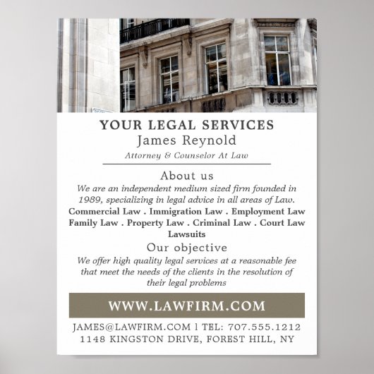 City Portrait, Legal Services Advertising Poster (Voorkant)