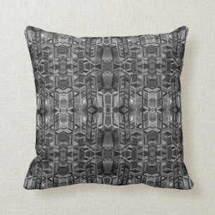City reflecteert Dark Grey Pattern Pillow Kussen