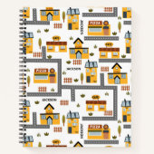 City Road Map Pattern Yellow and Grey Kinder Schoo Notitieboek (Voorkant)