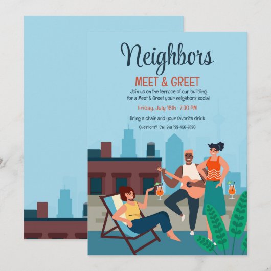 City Rooftop Party Kaart (Voorkant / Achterkant)