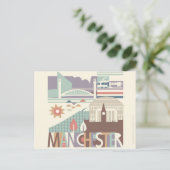 City Scape Manchester en het noordwesten van het B Briefkaart (Staand voorkant)