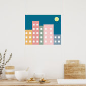 City Scape Night Poster (Keuken)