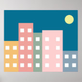 City Scape Night Poster (Voorkant)