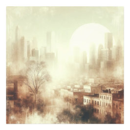 City Scape Old Photo Graphic Design Foto Afdruk