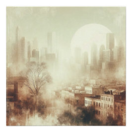 City Scape Old Photo Graphic Design Perfect Poster